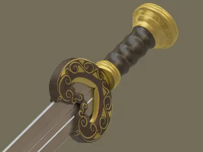 Kings sword Herugrim Low-poly 3D model