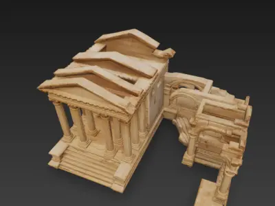 ancient roman temple 3D model