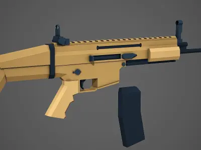 Stylized Scar-L Low Poly Mobile Ready Low-poly 3D model