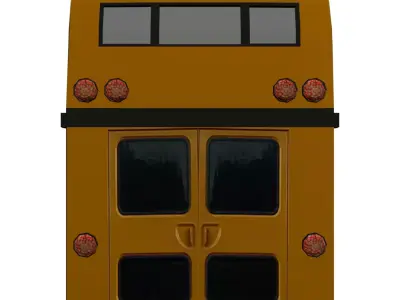 Double Decker School Bus Low-poly 3D model