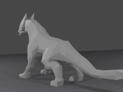 Dragon wolf Low-poly 3D model
