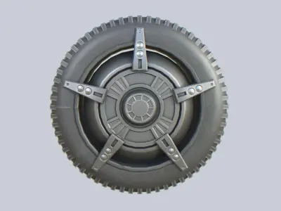 Scifi wheel Low-poly 3D model