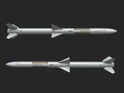 Chinese PL12 PL-12 BVR air-to-air missile Low-poly 3D model