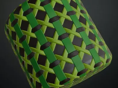Green Plastic Weave Cane Strapping Outdoor PBR Material Seamless Texture