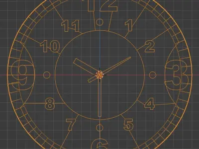 Fancy Wall Clock Low Poly Free low-poly 3D model