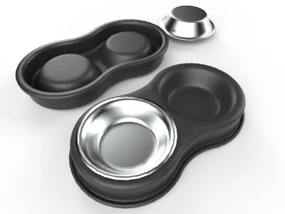 Pet Bowl M03  - with STL Low-poly 3D model