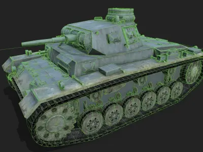 Panzer 3 tank Low-poly 3D model