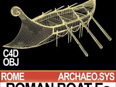 Ancient Roman Boat Ea 3D model