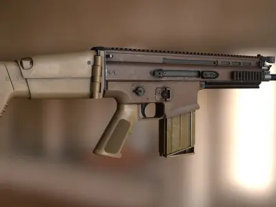 FN SCAR-H assault rifle PBR 3D model