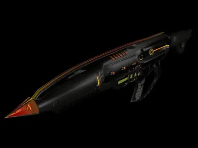 Sci-Fi Laser Rifle Free low-poly 3D model