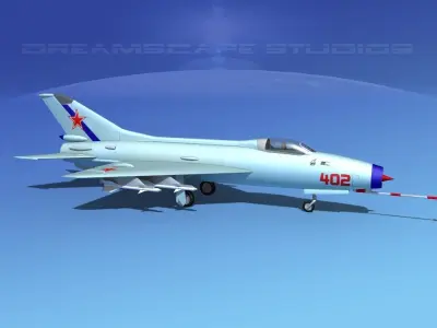 MIG-21 Fishbed V12 3D model