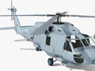 Seahawk Helicopter Danish 3D model