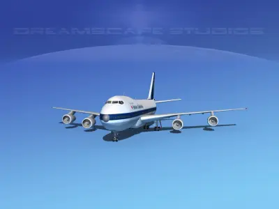 Boeing 747-100 British Caledonian 3D model