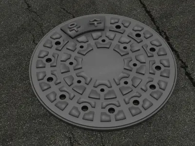 Manhole Cover Korean Urban Style Free 3D model
