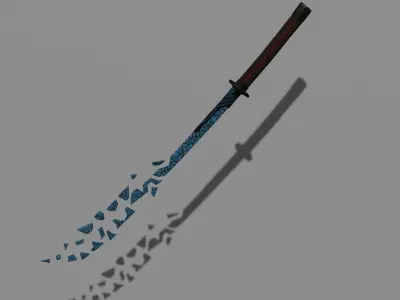 Thousand Edge Demon Sword Low-poly 3D model