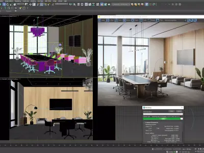 Interior scene conference room 01 3D model