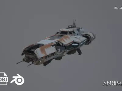 destroyed spaceship 3D model purchase