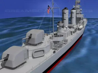 Gleaves Class Destroyer USS Welles 3D model