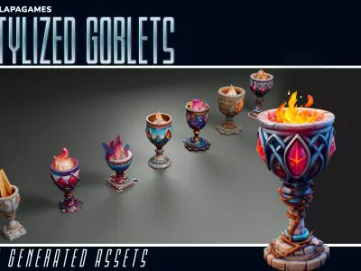 Stylized Goblets 3D model