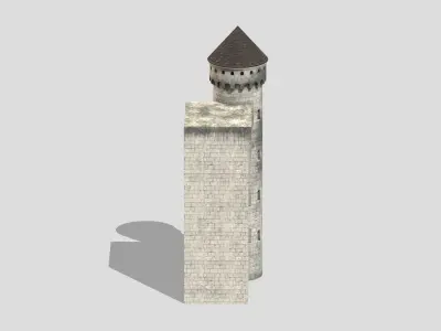 Castle Medieval Middle Ages 02 Low Poly PBR Realistic Low-poly 3D model