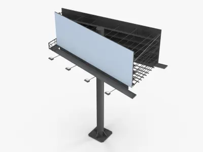 Billboard 2 Grey Low-poly 3D model