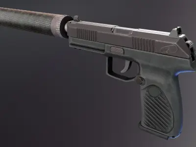 Udav SR2 Pistol Low-poly 3D model