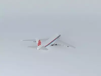 CargoLux Boeing 747-400F Loaded with FEDEX Trucks in Luxemburg  Free 3D model