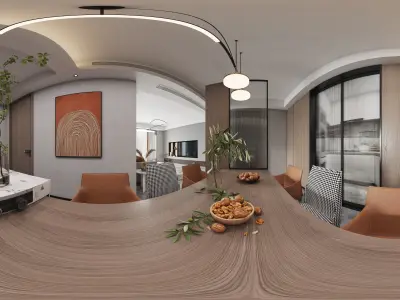 restaurant minimalist panoramic Modern 3D model