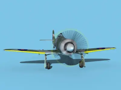 Hawker Tempest MKII V02 RAF 3D model