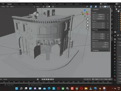 tron-flynns low poly model render in blender Low-poly 3D model