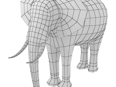 African Elephant Animal Base Mesh 3D model