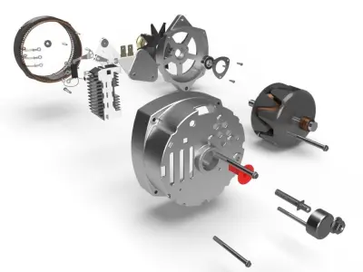 Delco Alternator Free 3D model