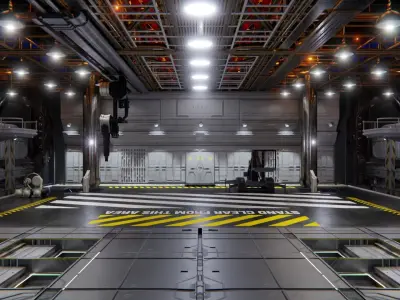 SCIFI HANGAR 3D model