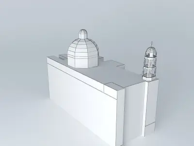 Temple church in mexico 3D model