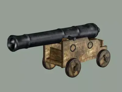 Vintage Cannon Mortar Low-poly 3D Model Low-poly 3D model