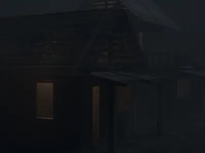 Horror Scene House Low-poly 3D model