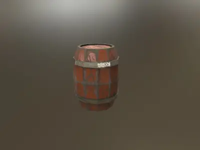 Wooden Barrel low-poly  Free low-poly 3D model