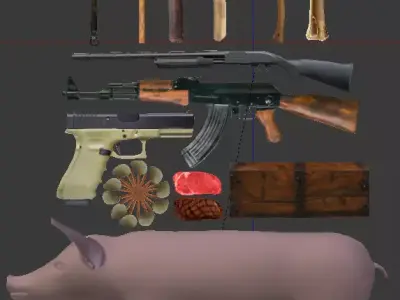 Survive game pack  Low-poly 3D model