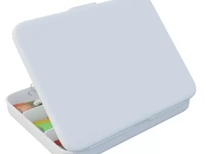 Fishing lure set or Fish bait set in a box Low-poly 3D model