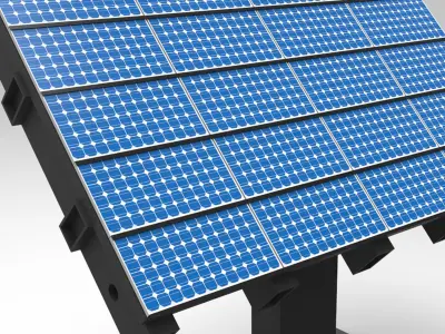 photovoltaic solar panel 3D model