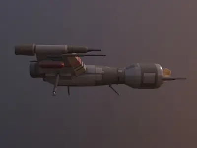 Starship T star wars fighter jet Low-poly 3D model