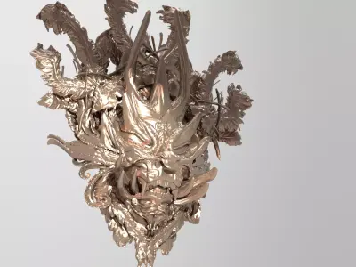 Dragon Asian Shield Design 3D model