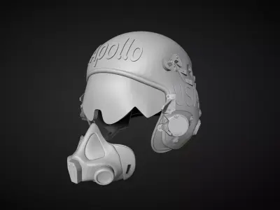 Military Helmet and Gas Mask 3D print model