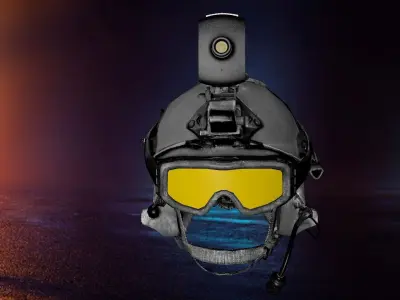 Soldier Helmet bulletproof 3D model Low-poly 3D model