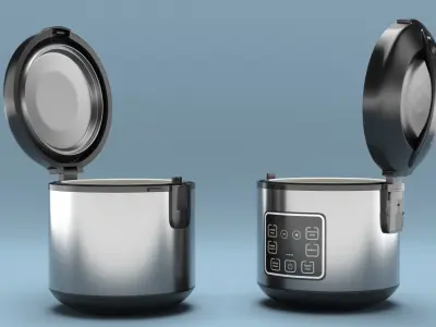 Electric Multicooker With Asparagus 3D model
