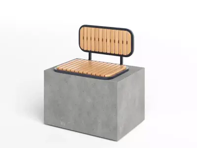 Bayside Straight Bench 01 3D model