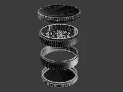 Golden Grinder 3D - Realistic 4-Piece with Emerald Inlay 3D model