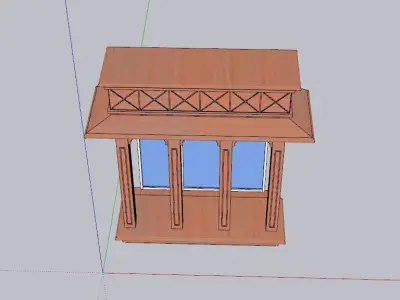 indian jodhpuri stone jharokha Low-poly 3D model