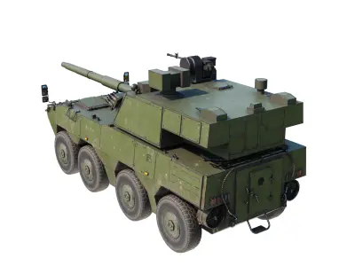 4 coatings of PLA Army ZTL191 ZTL-191 wheeled Tank Destroyer Low-poly 3D model