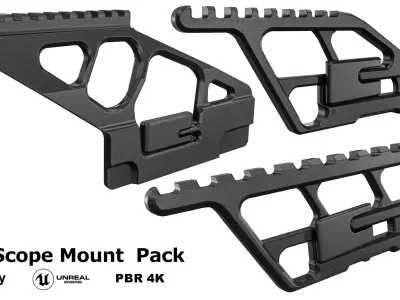 Gun Side Rail Pack Low-poly 3D model